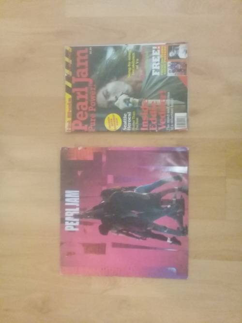 Pearl Jam Lot 1994 Magazine with HUGE Posters and Pearl Jam 10 LPVinyl